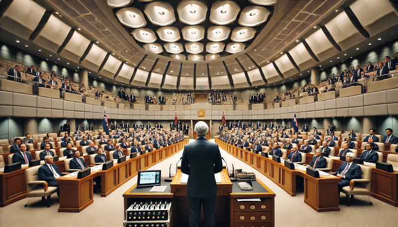 premier w budynku parlamentu